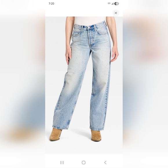 Universal Thread Denim - Universal Thread 90s Baggy Rhinestone Denim Jeans